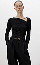 Longsleeve with an asymmetrical neckline - BRUSNIKA. Women clothes