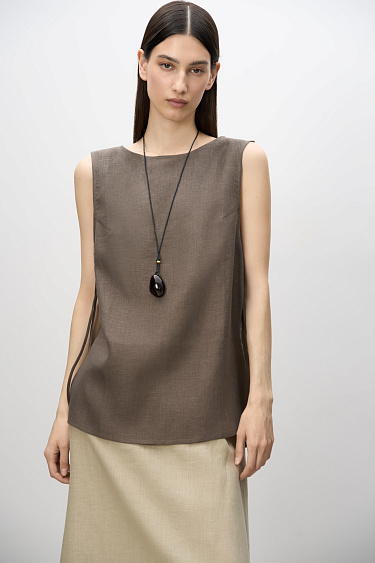 100% linen tied top - BRUSNIKA Women Clothes
