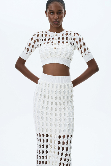 Large openwork weave top - BRUSNIKA Women Clothes