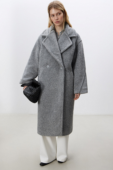 Double-breasted eco-fur coat - BRUSNIKA Women Clothes