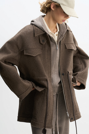 100% wool jacket with drawstring - BRUSNIKA Women Clothes