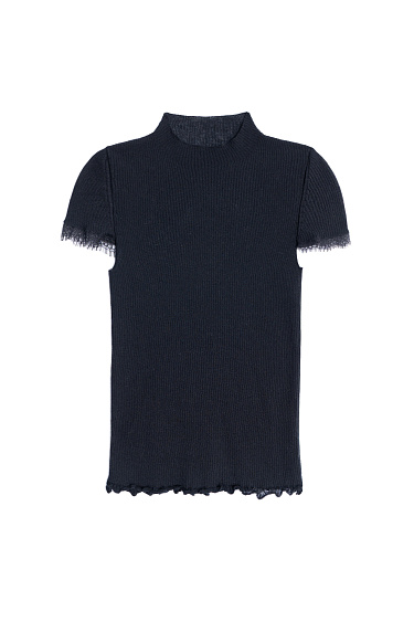 T-shirt made of fine cotton with lace - BRUSNIKA Women Clothes