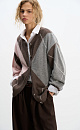 Fox-fur cardigan with an Argyle pattern - BRUSNIKA. Women clothes