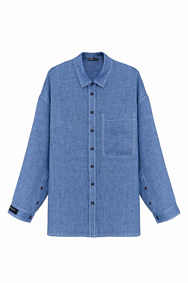 Shirt with patch pocket - BRUSNIKA Women Clothes