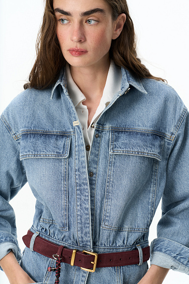 Denim overall with long sleeves - BRUSNIKA Women Clothes