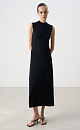 Knitted dress with a stand-up collar - BRUSNIKA. Women clothes