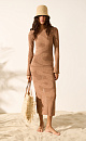 Maxi dress with jacquard pattern - BRUSNIKA. Women clothes