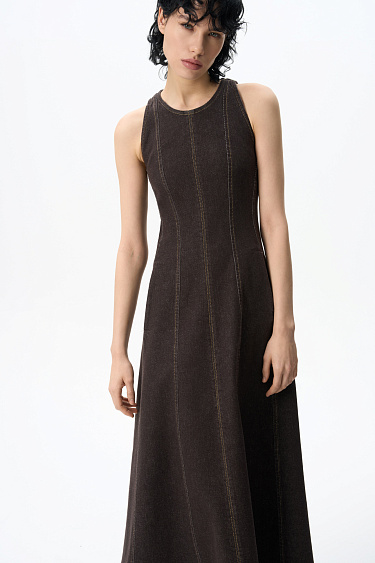 Denim Maxi Dress - BRUSNIKA Women Clothes