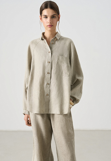 100% linen shirt with raglan sleeves - BRUSNIKA Women Clothes