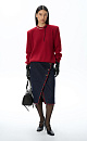 Denim midi skirt with fringe - BRUSNIKA. Women clothes