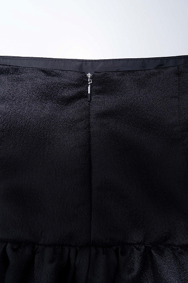 Satin balloon skirt with a yoke - BRUSNIKA Women Clothes
