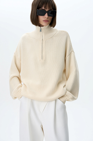 Jumper with stand-up collar - BRUSNIKA Women Clothes