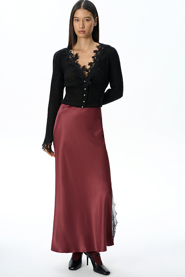 Merino wool cardigan with lace - BRUSNIKA Women Clothes