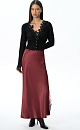 Satin maxi skirt with lace - BRUSNIKA. Women clothes