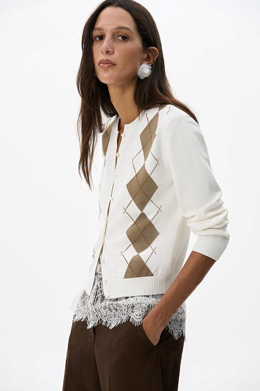 Argyle patterned cardigan - BRUSNIKA Women Clothes