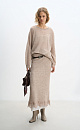 Maxi skirt of merino wool with lace - BRUSNIKA. Women clothes