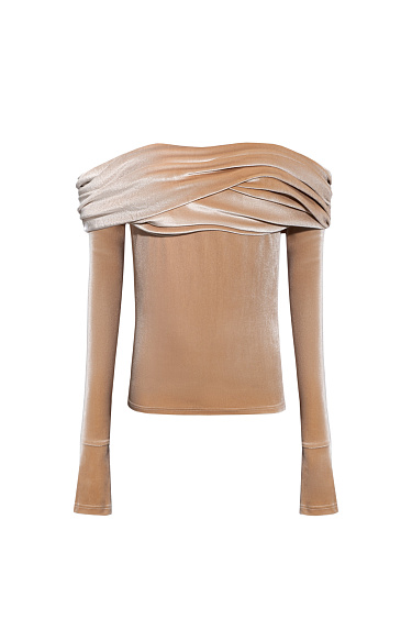 Velvet off-the-shoulder top - BRUSNIKA Women Clothes