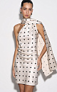 Polka-dot satin dress with a scarf - BRUSNIKA. Women clothes
