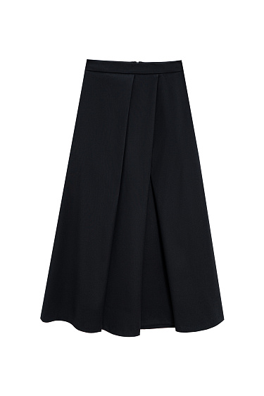 Midi skirt with diagonal pleats - BRUSNIKA Women Clothes