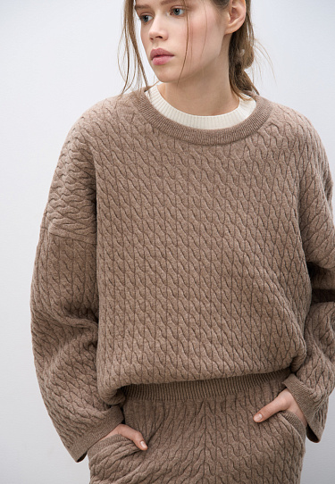 Cable-knit jumper made from 100% extrafine merino wool - BRUSNIKA Women Clothes