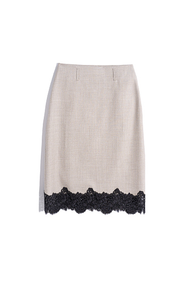 Midi skirt with lace - BRUSNIKA Women Clothes