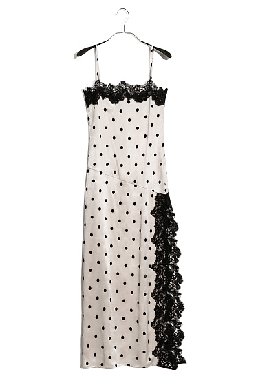 Polka-dotted satin slip dress - BRUSNIKA Women Clothes