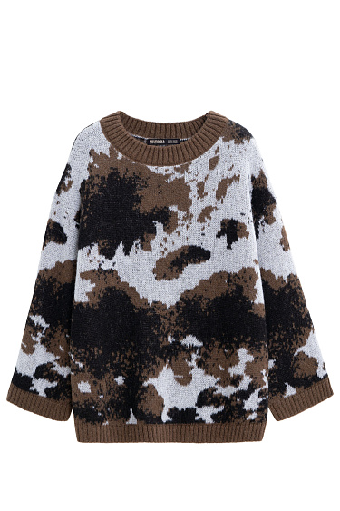 Jumper with a jacquard animalistic design - BRUSNIKA Women Clothes