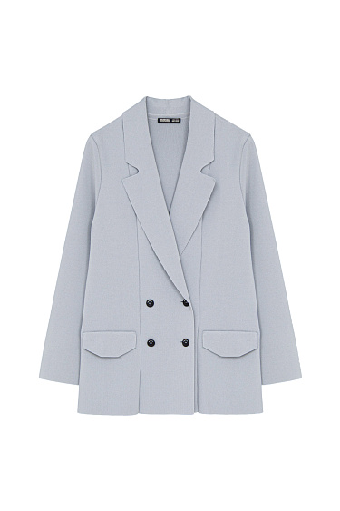 Double-breasted knit blazer - BRUSNIKA Women Clothes