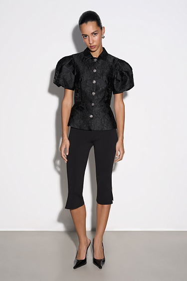 Jacquard jacket with a Basque - BRUSNIKA Women Clothes
