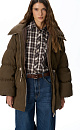 Voluminous down jacket with suede effect - BRUSNIKA. Women clothes