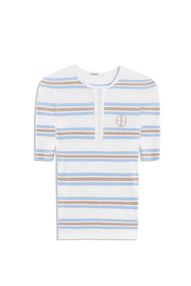 Striped Viscose T-shirt - BRUSNIKA Women Clothes