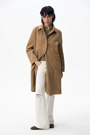 Suede trench Coat - BRUSNIKA Women Clothes