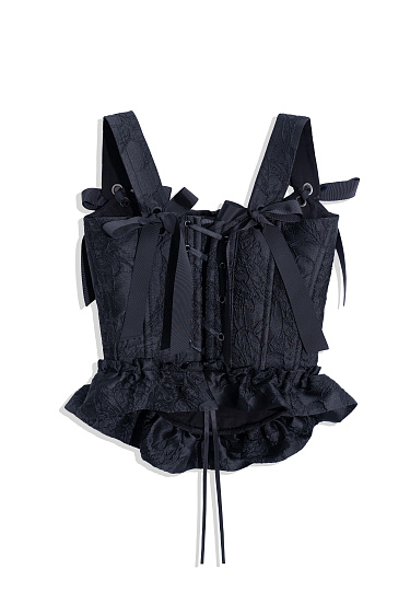 Jacquard-patterned corset with back lacing - BRUSNIKA Women Clothes