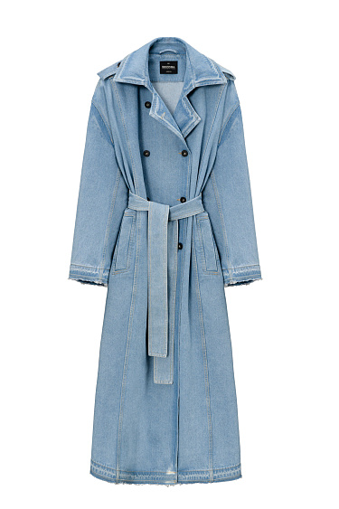 Double-breasted denim trench coat - BRUSNIKA Women Clothes