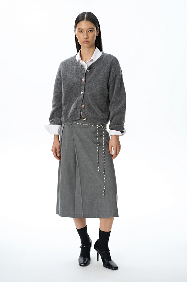 Fox-fur buttoned cardigan - BRUSNIKA Women Clothes