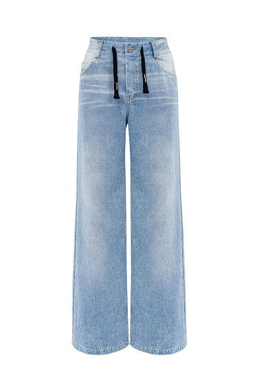 Wide leg jeans with drawstring - BRUSNIKA Women Clothes