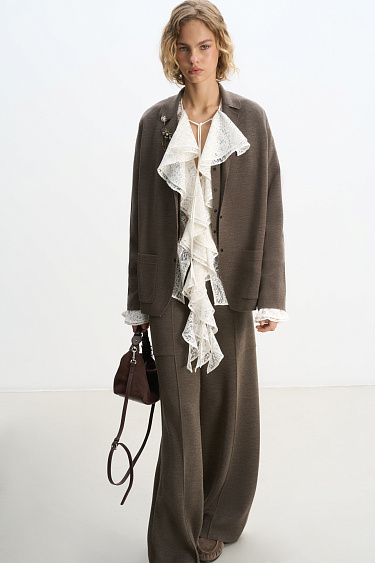 Straight-cut knitted trousers - BRUSNIKA Women Clothes