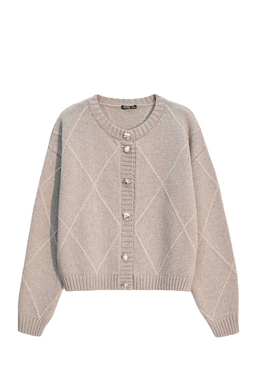 Wool and cashmere cardigan with an Argyle pattern - BRUSNIKA Women Clothes