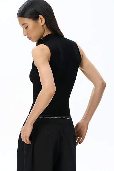 knitted viscose top with a high neck - BRUSNIKA Women Clothes