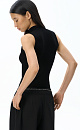 knitted viscose top with a high neck - BRUSNIKA. Women clothes