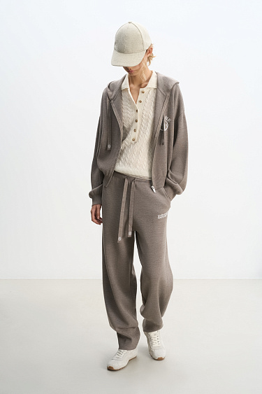 Knitted bomber made of wool - BRUSNIKA Women Clothes