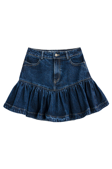 Mini denim skirt with heart-shaped pockets - BRUSNIKA Women Clothes