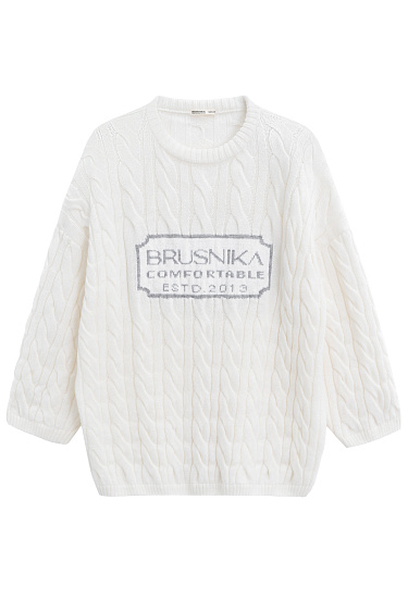 Jumper with braids and jacquard - BRUSNIKA Women Clothes
