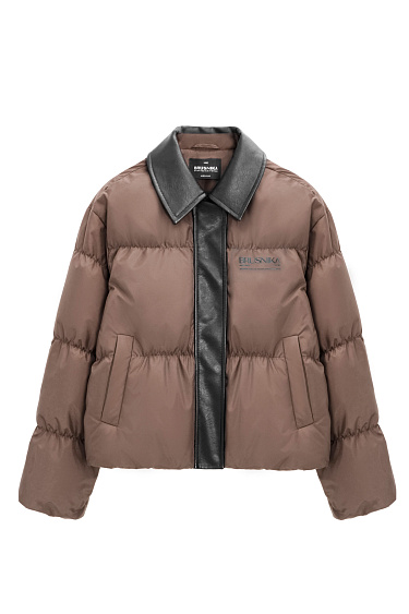 Down jacket with a turn-down collar - BRUSNIKA Women Clothes