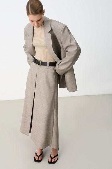 Skirt with a pleat in the front - BRUSNIKA Women Clothes