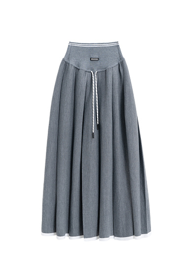 Midi skirt with a yoke - BRUSNIKA Women Clothes