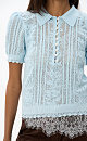Openwork polo with sequins - BRUSNIKA. Women clothes