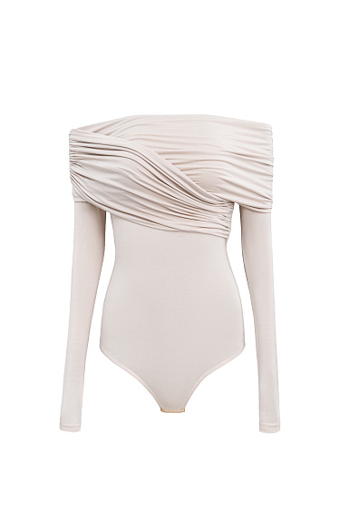 Bodysuit with draped bodice - BRUSNIKA Women Clothes