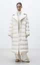 Long down jacket with branded embossing - BRUSNIKA. Women clothes