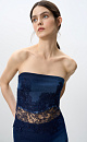 Denim top with lace and sequins - BRUSNIKA. Women clothes